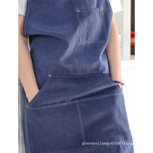 Recycled Apron Cross Back Adjustable Barbecue Apron Multi Pockets Tool Rpet apron Full Bib with Chunky Eyelets